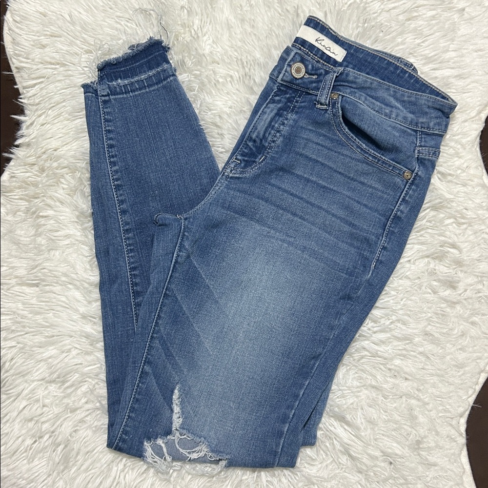 🩶5/$30 KanCan Los Angeles Light Wash Distressed Skinny Denim Jeans Waist 27